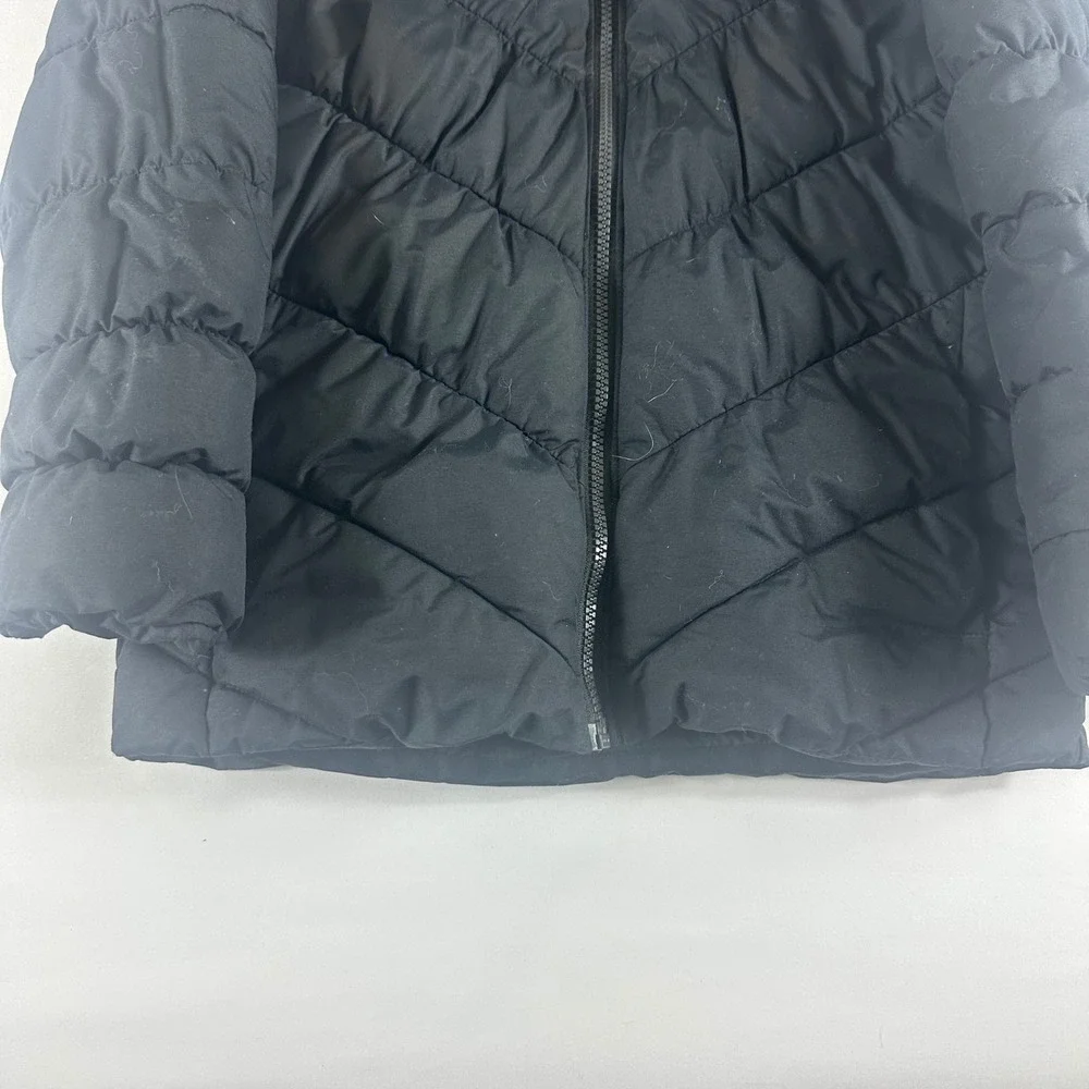 Columbia Kids Black Puffer Jacket Hooded Faux Fur Trim Size‎ 7 8